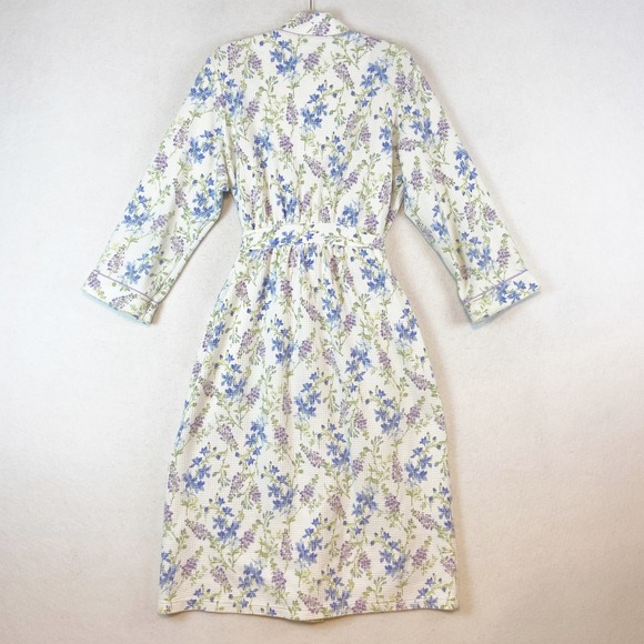 Charter Club Intimates Womens Robe Size L Cottagecore Floral Waffle Knit Belted - Picture 4 of 6
